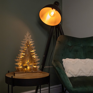 Light up Christmas Tree with Deer and LEDs - Brown by Samuel Alexander