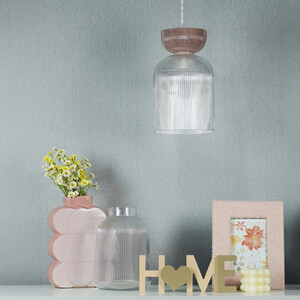 Cerelia Glass Pendant - Pink and Clear