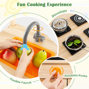 Kids Mud Kitchen with Canopy - Natural by GAINOOM