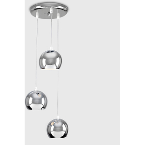 Retro Silver Chrome 3 Way Droplet Pendant Ceiling Light - Silver by ValueLights