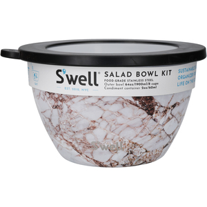 S'well Calacatta Gold Salad Bowl Kit, 1.9L - Gold by SWELL