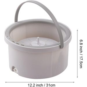 Hands-free Spin Mop and Bucket Cleaning Set - Grey / 26cm by Livingandhome