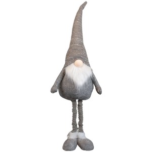 Christmas Plush Grey Standing Gonk Long Legs LED Illuminated Beard - Grey by Samuel Alexander
