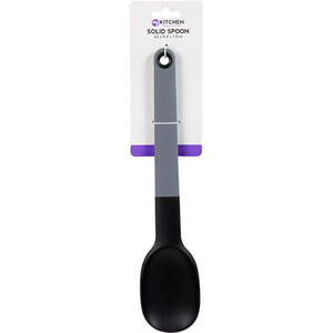 My Kitchen Nylon Solid Spoon with Soft Touch Handle - Black by My Kitchen