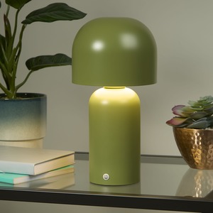 Portable Led Mushroom Table Lamp Olive - Olive by Lighting Collection