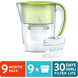Oria Water 2.8L Filter Jug - Green / 9 pack by Aqua Optima