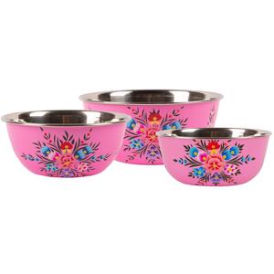 3pc Picnic Bowl Set - Pansy - Raspberry Pansy by Billy Can
