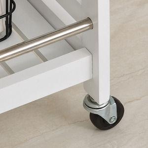 HOMCOM 3 Tier Home Trolley Kitchen Storage Cart - White by HOMCOM