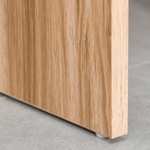 HOMCOM Dressing Table Set With Mirror - Wood Grain by HOMCOM