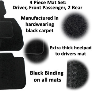 BMW 1 Series 2019 onwards Tailored Carpet Car Floor Mats 4pc Set F40 - Black by Actiasmat