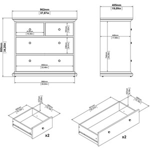 Paris 3 Piece Bedroom Set - White