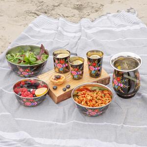 Pansy Picnic Bowl - 21.5cm - Carbon Pansy / 16.5cm by Billy Can