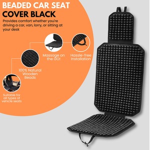 Wooden Bead Car Seat Cover - Universal Fit Non-Slip Car Seat Beads for Driving - Black / Classic Design 125 cm x 45 cm by NOVECRAFTO