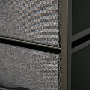 HOMCOM 4 Drawer Storage Chest Unit Home with Shelves Home Living Room Bedroom - Black by HOMCOM