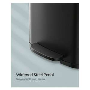 68L Metal Pedal Kitchen Bin with Lid - Black by SONGMICS