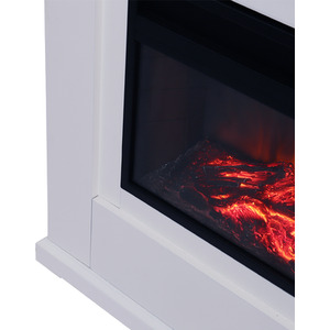 Electric Fireplace with Elegant Wooden Mantel - White by Kidkid