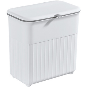 Kitchen Hanging Trash Can Waste Bin White - White by Livingandhome