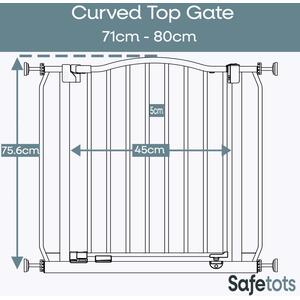 Curved Top Safety Gate - Matt White / 71cm - 80cm by Safetots