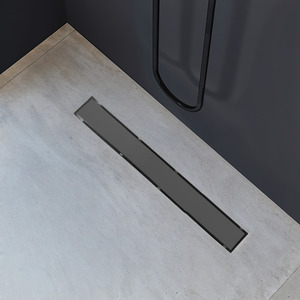 Rectangular Stainless Steel Floor Shower Drain - Black / 60cm by komore
