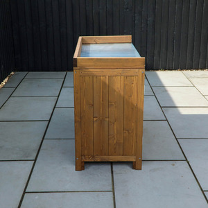 Outdoor Wooden Kitchen Double Cabinet Pressure Treated - Brown by Waltons