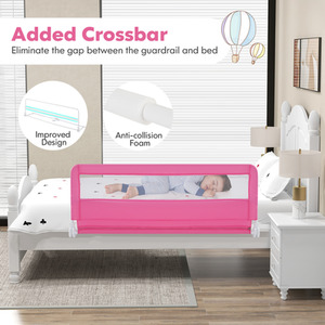 Children Safety Bedrail - Pink by Costway