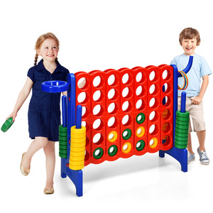 Costway Jumbo 4-to-Score Giant Game Set- Blue - Blue by Costway