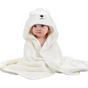 Baby Hooded Towel Ultra Soft Absorbent - White by Dyzi