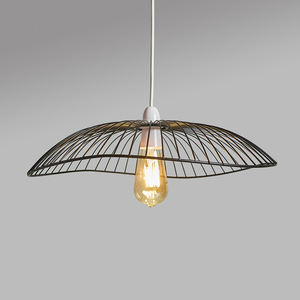 Wavy Umbrella Design Black Wire Ceiling Pendant Light Shade - Black by ValueLights