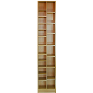 BLOCK - Tall Sleek 360 CD 160 DVD Media Storage Tower Shelves - Beech - Beech by Watsons