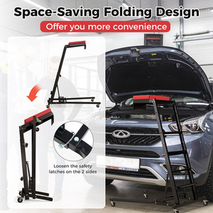 Foldable Topside Automotive Engine Creeper - Black by Costway