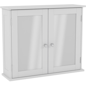 Priano 2 Door Mirrored Wall Cabinet - White by Vida Designs