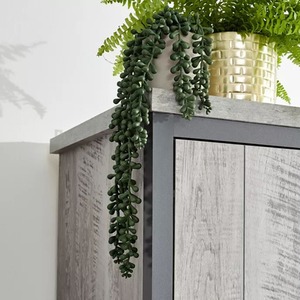 Oak 3 Piece Set 2 Door Wardrobe 4 Drawer Cabinet Bedside Table - Grey by Wyld and Coco