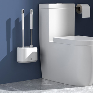 Toilet Bowl Brush Combo Set - Grey White by Livingandhome