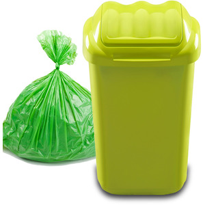 Lift Recycle Plastic Waste Bin 15-30-50L - Green / 50l by Home Centre