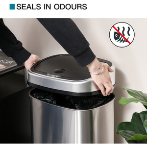 HOMCOM Sensor Waste Bin - Silver / 48l by HOMCOM