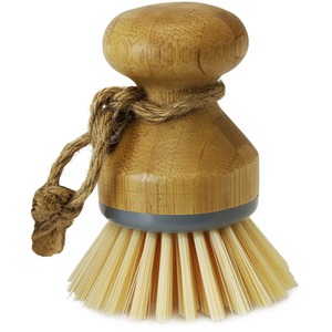 Round Bamboo Short Dish Pot Brush - Orange by JVL