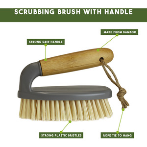 JVL Bamboo All Purpose Scrubbing Brush - Yellow by JVL