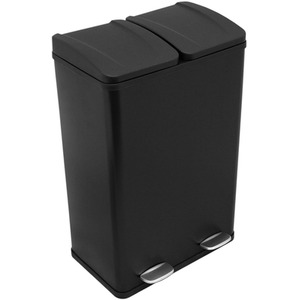 60L Dual Pedal Bin In Black - Black by Monstershop