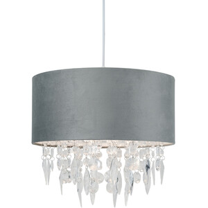 Grey Matte Velvet Droplet Pendant - Grey