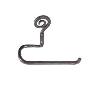 W180mm Curly Iron Toilet Roll Holder Raw - Raw by Hammer and Tongs