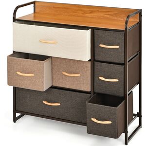 Storage Tower Cabinet Organiser Unit - Brown by Costway