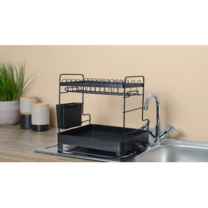 2 Tier Premium Dish Drainer - Black