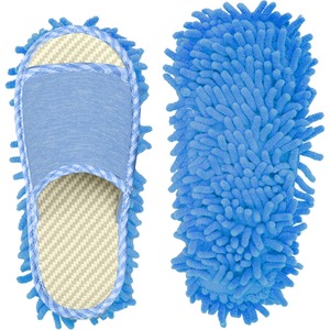 Flexible and Elastic Microfiber Chenille Mop Slippers - Blue by Haven