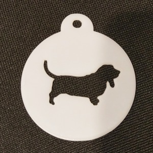 Dog Themed Coffee Stencil - White / Basset Hound by Pet Mirrors