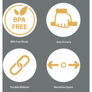 Set of 5 Plastic Clip Lidded Storage Boxes - Clear by JVL