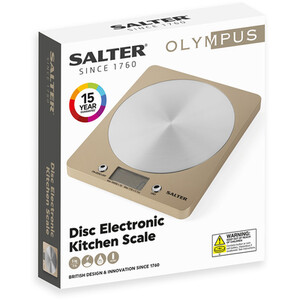 Salter Olympus Disc Electronic Scale - Neutral and Silver by SALTER