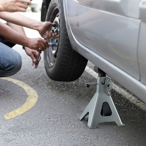 2 Tons Heavy-duty Steel High Lift Jack Stands - Grey by Costway