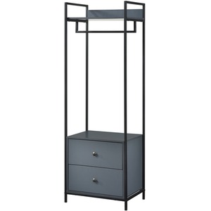 Alva Open Wardrobe 3 Piece Bedroom Set - Dark Grey by Swish Furniture