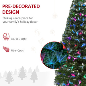 HOMCOM 5FT Multicoloured Artificial Christmas Tree - Green by HOMCOM