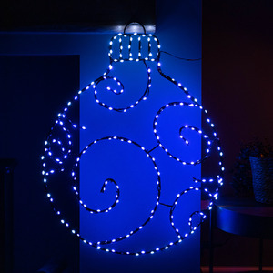 Christmas Bauble with 245 LEDs in Blue and White - Black by Samuel Alexander
